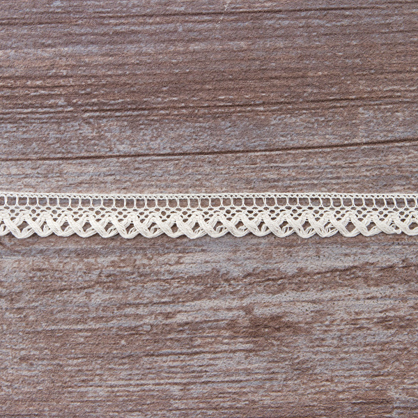 Мерсеризованное хлопковое кружево, 16 мм, шампань. Арт 2110/72