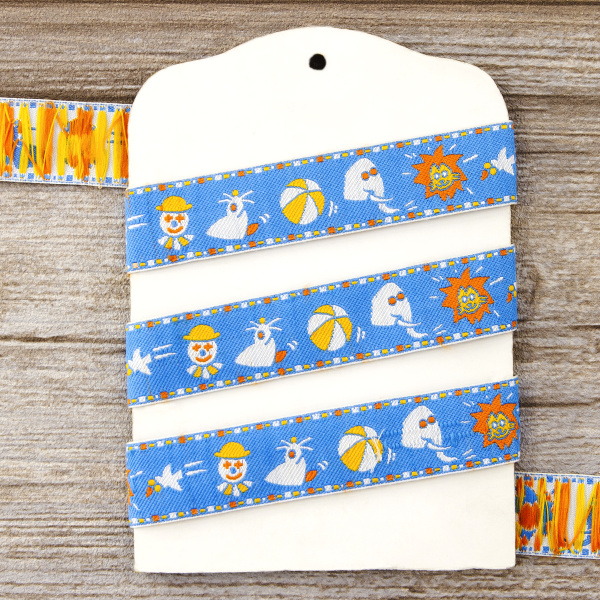 Лента жаккард SAFISA, 20 мм, 15 м, цвет 01. Арт 9108-20мм-01             