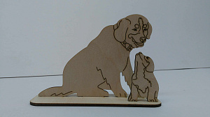 Деревянная фигурка "Собачки на подставке"