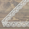 Кружево-вышивка на тюле, 28 мм, цвет белый, 100% полиэстер, 3,5 м. Арт T-1910.212
