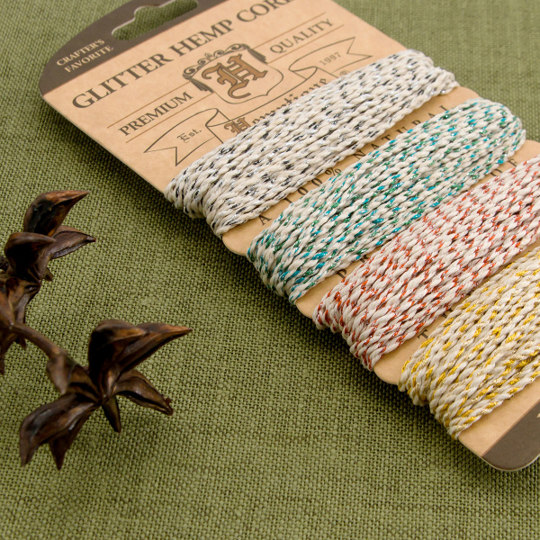 Шнуры на блистере HEMPTIQUE #20 - 1 мм, 4 цвета по 4,6 м. Арт HC20MFEST