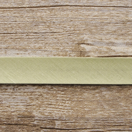 Косая бейка хлопок/полиэстер 20 мм, 25 м, цвет 66, серо-зеленый светлый. Арт 6120-20мм-66            
