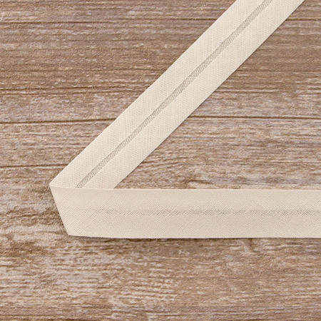 Косая бейка хлопок/лён, 20 мм, 20 м, цвет 27, светло-серый. Арт 6602-20мм-27