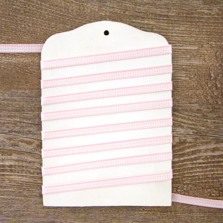 Лента с рисунком клетка SAFISA, 6 мм, 25 м, цвет 05, розовый. Арт 466-06мм-05             