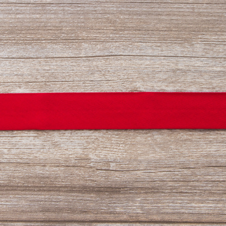 Косая бейка хлопок/полиэстер на блистере, 30 мм, 2,5 м, цвет 14, красный. Арт P06120-30мм-14          