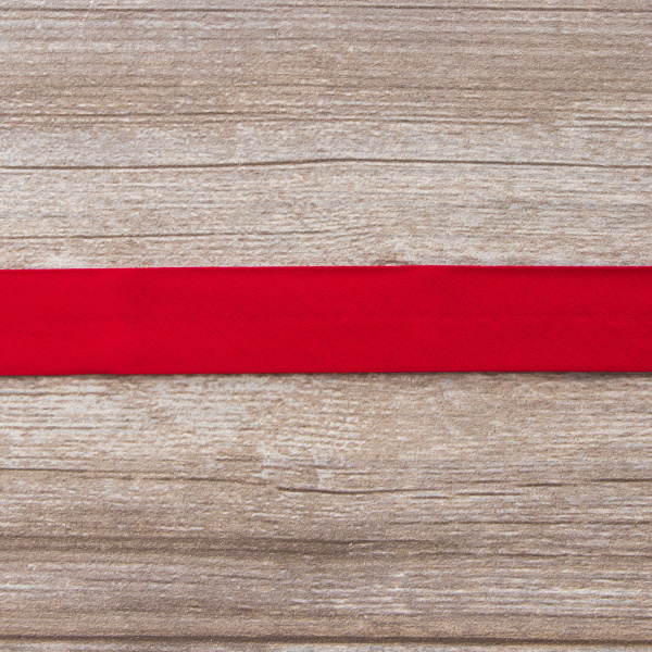 Косая бейка хлопок/полиэстер на блистере, 30 мм, 2,5 м, цвет 14, красный. Арт P06120-30мм-14          