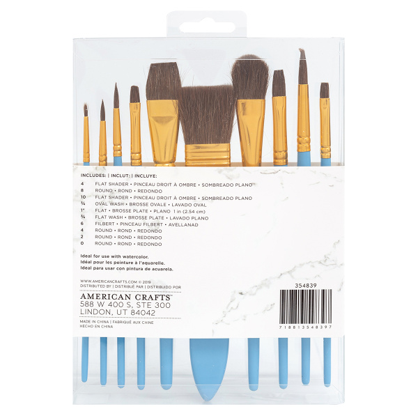 Набор кистей "Watercolor Natural Bristles" с натуральным ворсом, для акварели. Арт 354839