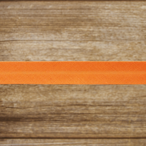 Косая бейка хлопок/полиэстер 20 мм, 25 м, цвет 85, лососевый. Арт 6120-20мм-85            