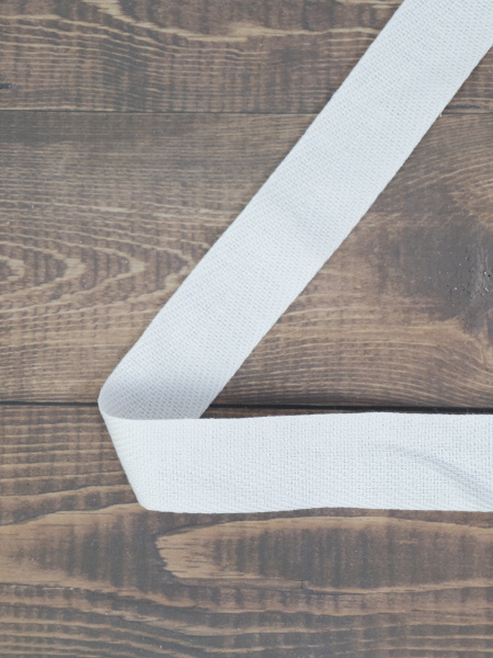 Тесьма киперная SAFISA, 25 мм, 25 м, цвет 02, белый. Арт 0270-25мм-02