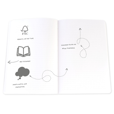 Скетчбук "Bullet Journal" с разметкой, размер А5, 72 листа, 120г/м2, дизайн обложки "Tropical". Арт 18021