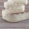 Мерсеризованное хлопковое кружево, 35 мм, цвет экрю с белым. Арт 3201/J1                 