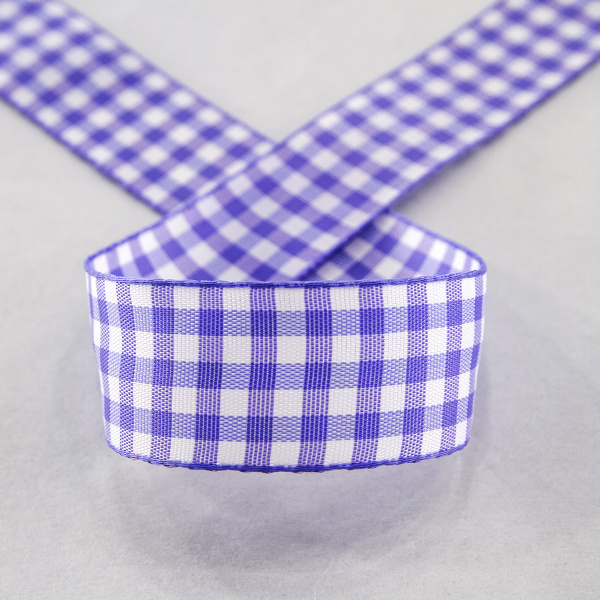 Лента с рисунком клетка SAFISA, 25 мм, 25 м, цвет 08, сиреневый. Арт 469-25мм-08             