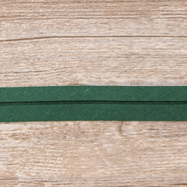 Косая бейка хлопок/полиэстер 20 мм, 25 м, цвет 43, темно-зеленый. Арт 6120-20мм-43            