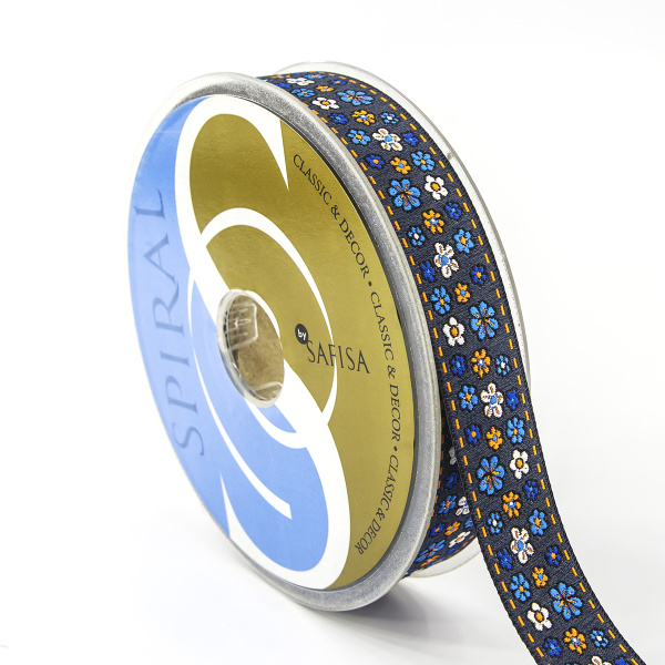 Лента жаккард SAFISA, 25 мм, 15 м, цвет 04. Арт 9164-25мм-04            