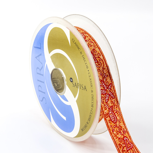 Лента жаккард SAFISA, 25 мм, 15 м, цвет 01. Арт 9104-25мм-01            