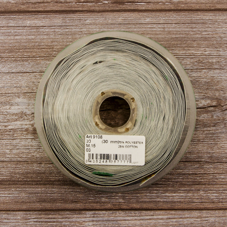 Лента жаккард SAFISA, 30 мм, 15 м, цвет 03. Арт 9108-30мм-03