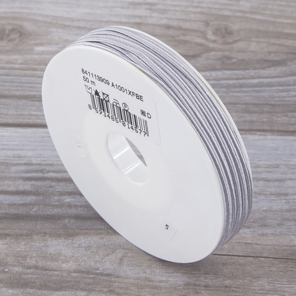 Шнур-сутаж PEGA, жемчужно-серый, 3 мм. Арт 841113909A1001          