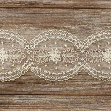 Кружево-вышивка на тюле, 60 мм. Арт 42212/03