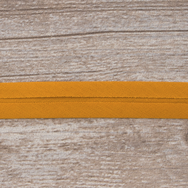 Косая бейка хлопок/полиэстер 20 мм, 25 м, цвет 110, рыжий. Арт 6120-20мм-110           