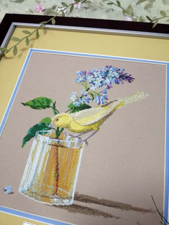 Набор для вышивания "Ветка сирени и канарейка". Арт 06.001.16               