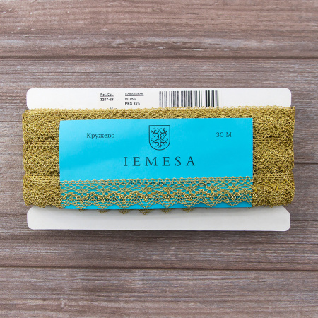 Кружево, 25 мм, цвет золотистый люрекс. Арт 3207/28                 