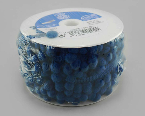 Тесьма с помпонами MATSA цвет сине-зелёный. Арт 96924/7121