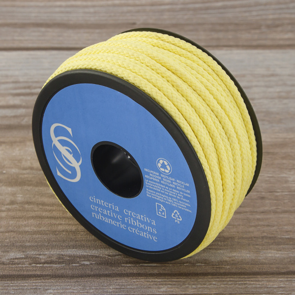 Шнур плетеный SPIRAL ( SAFISA), 4 мм, 25 м, цвет желтый светлый. Арт 25281-4-09