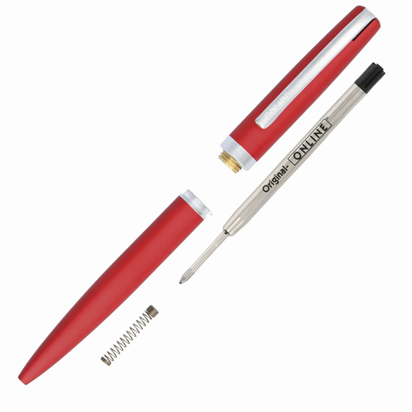 Ручка шариковая "Eleganza" с черным стержнем, толщина линии M, 0.5 мм, цвет корпуса красный. Арт 34641