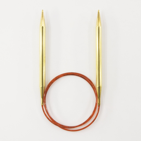 Спицы круговые позолоченные с удлиненным кончиком, №8, 80 см. Арт 755-7/8-80