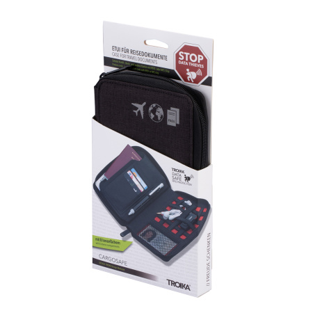 Дорожный чемодан TROIKA на молнии, с защитой от мошенничества (для чипов RFID). Арт TRV90/DG
