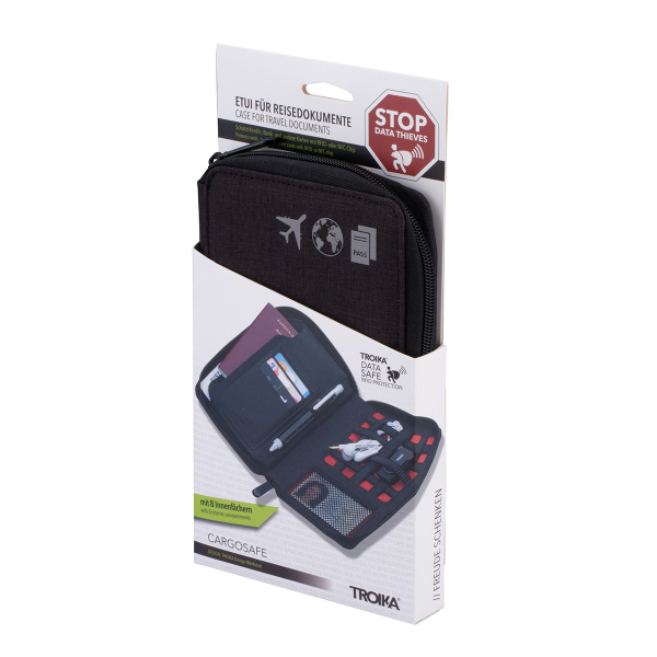 Дорожный чемодан TROIKA на молнии, с защитой от мошенничества (для чипов RFID). Арт TRV90/DG