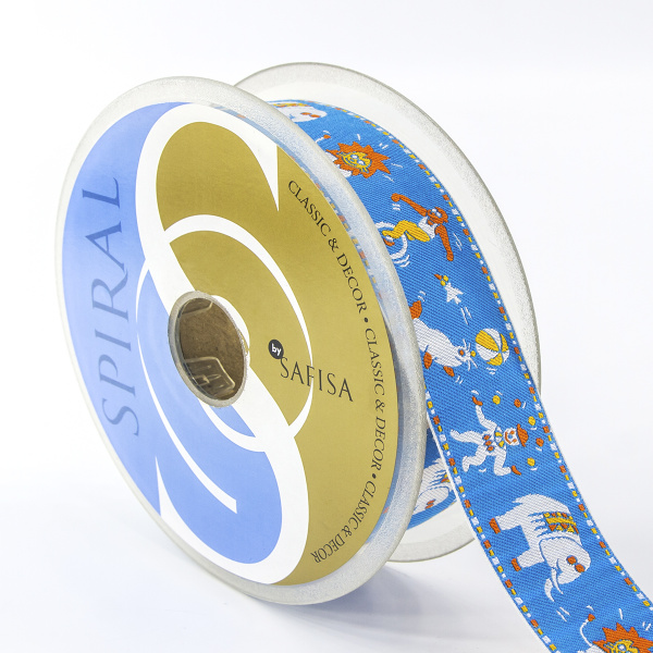 Лента жаккард SAFISA, 30 мм, 15 м, цвет 01. Арт 9108-30мм-01             