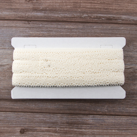 Мерсеризованное хлопковое кружево, 20 мм, шампань. Арт 2104/72