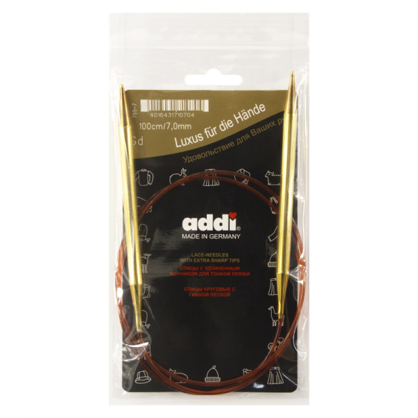 Спицы круговые позолоченные с удлиненным кончиком, №7, 100 см. Арт 755-7/7-100