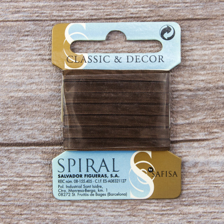 Лента для вышивания SAFISA на блистере, 4 мм, 5 м, цвет 17, темно-коричневый. Арт P111-4мм-17             