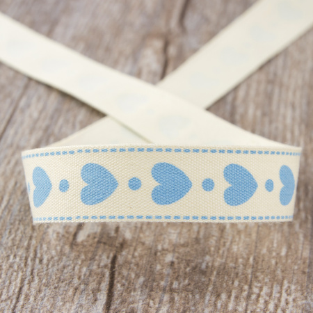 Лента хлопковая на картонной мини-катушке "Сердечки". Арт VR15.050