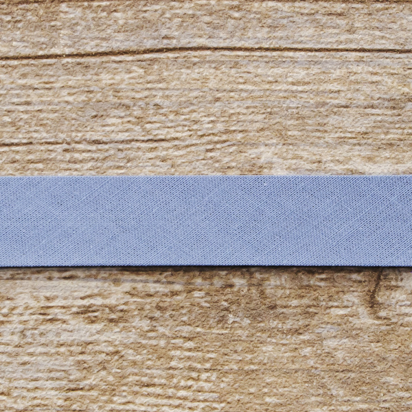 Косая бейка хлопок, 20 мм, 25 м, цвет 65, цвет голубой. Арт 6600-20мм-65