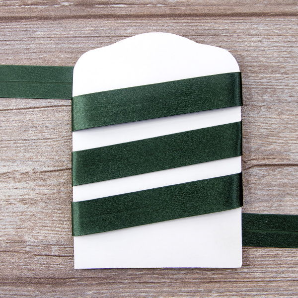 Косая бейка атласная 20 мм, 25 м, цвет 97, болотный. Арт 6260-20мм-97