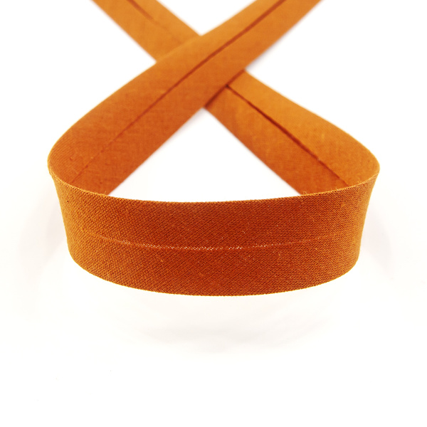 Косая бейка хлопок/полиэстер 20 мм, 25 м, цвет 38, бронзовый темный. Арт 6120-20мм-38            