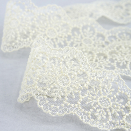 Кружево-вышивка на тюле, 25 мм, 14,6 м. Арт 41706/02