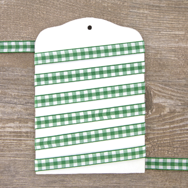 Лента с рисунком клетка SAFISA, 11 мм, 25 м, цвет 25, зеленый. Арт 469-11мм-25             