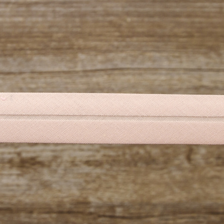 Косая бейка хлопок/полиэстер 20 мм, 25 м, цвет 52, дымчачая роза. Арт 6120-20мм-52            