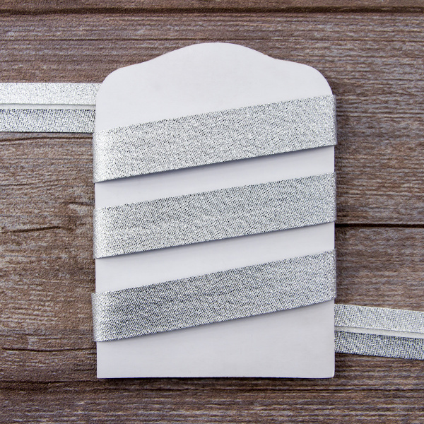 Косая бейка металлик, 20 мм, 20 м, цвет 01, серебряный. Арт 6291-20мм-01            