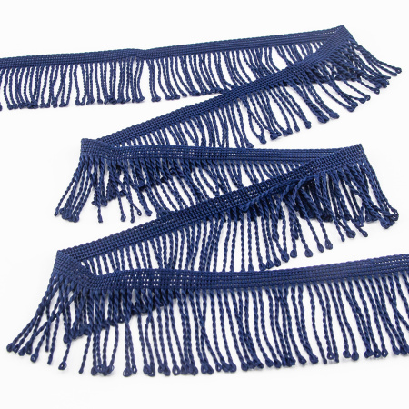 Бахрома витая, 60 мм, цвет темно-синий. Арт PP-60 col.524