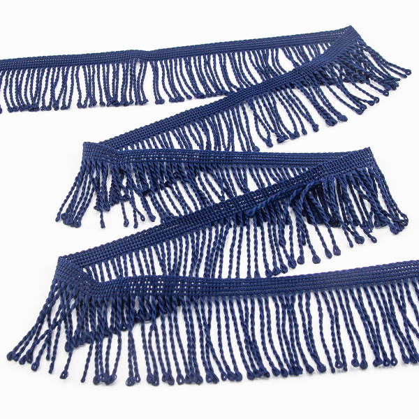 Бахрома витая, 60 мм, цвет темно-синий. Арт PP-60 col.524