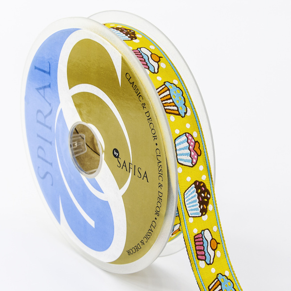 Лента жаккард SAFISA, 25 мм, 15 м, цвет 03. Арт 9176-25мм-03