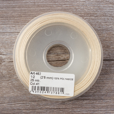 Шнур атласный SAFISA 2 мм, 25 м, цвет 41, экрю. Арт 462-41                  