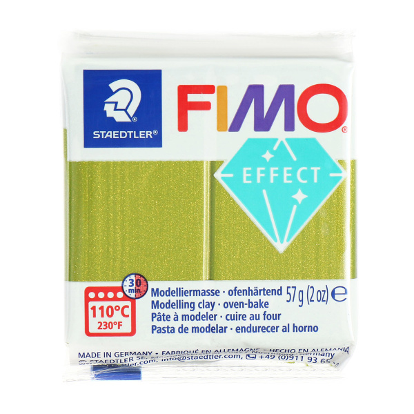 Полимерная глина FIMO "Effect", уп. 57 г, цвет зеленый металлик. Арт 8010-51
