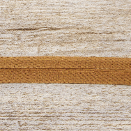 Косая бейка хлопок/полиэстер 20 мм, 25 м, цвет 64, молочный шоколад. Арт 6120-20мм-64            