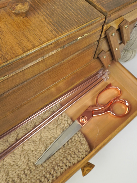 Шкатулка для рукоделия, бук, 4 этажа, коричневый. Арт 31/208/2